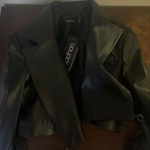 Megan fox boohoo collection leather top